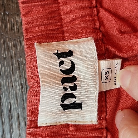 Pact Organic Cotton Woven Twill Drawstring Shorts Size XS Paprika - Picture 2 of 3